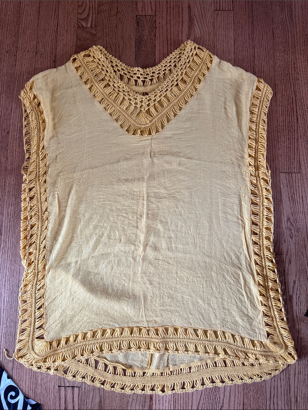 Crochet Trim Sleeveless Cover-up